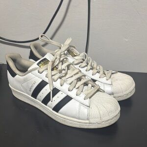 Adidas White and Black Superstar Sneakers